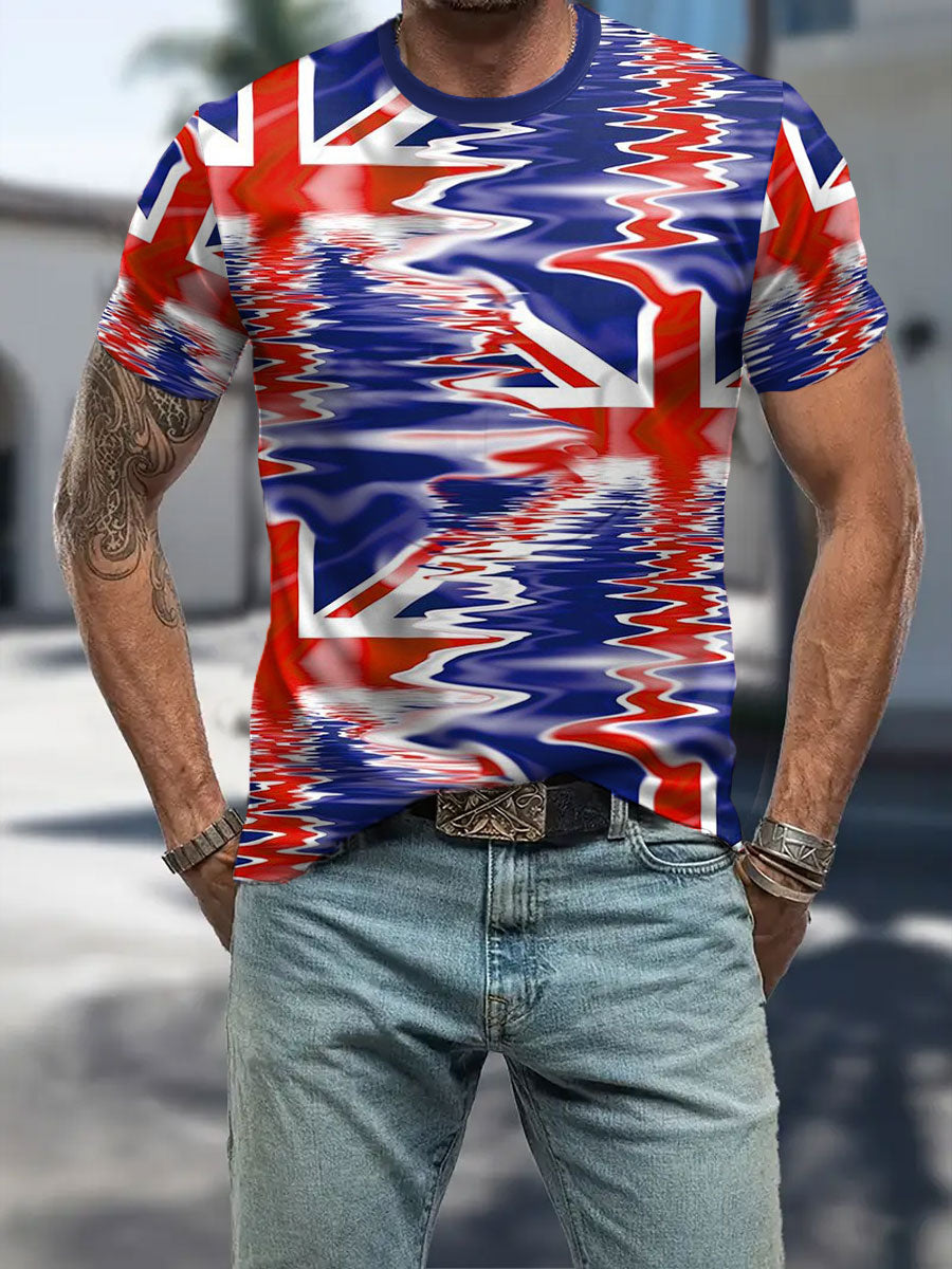 Men's UK Flag Patriotic Printed T-shirt