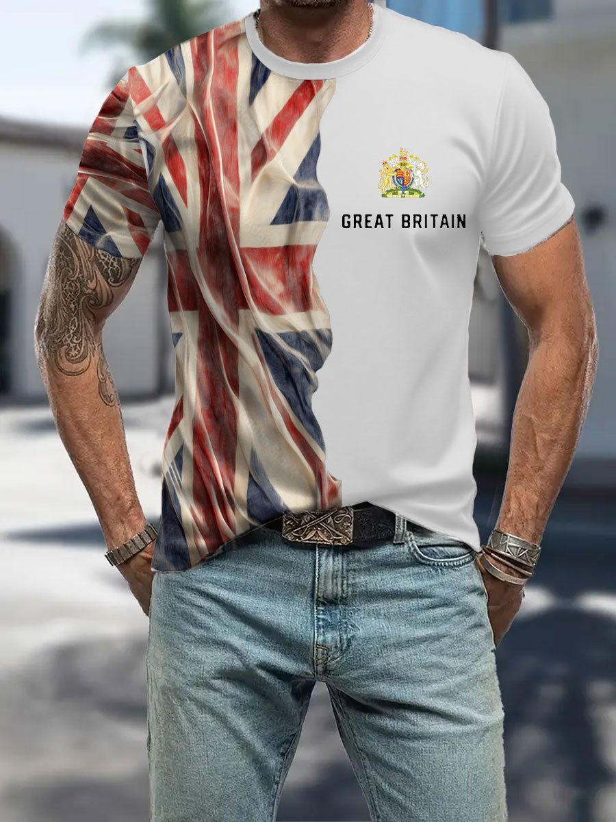 Men's UK Flag Patriotic Printed T-shirt