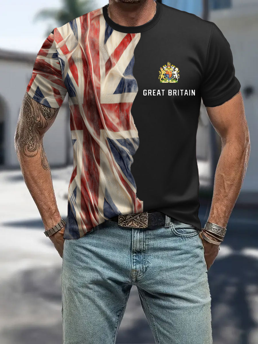 Men's UK Flag Patriotic Printed T-shirt