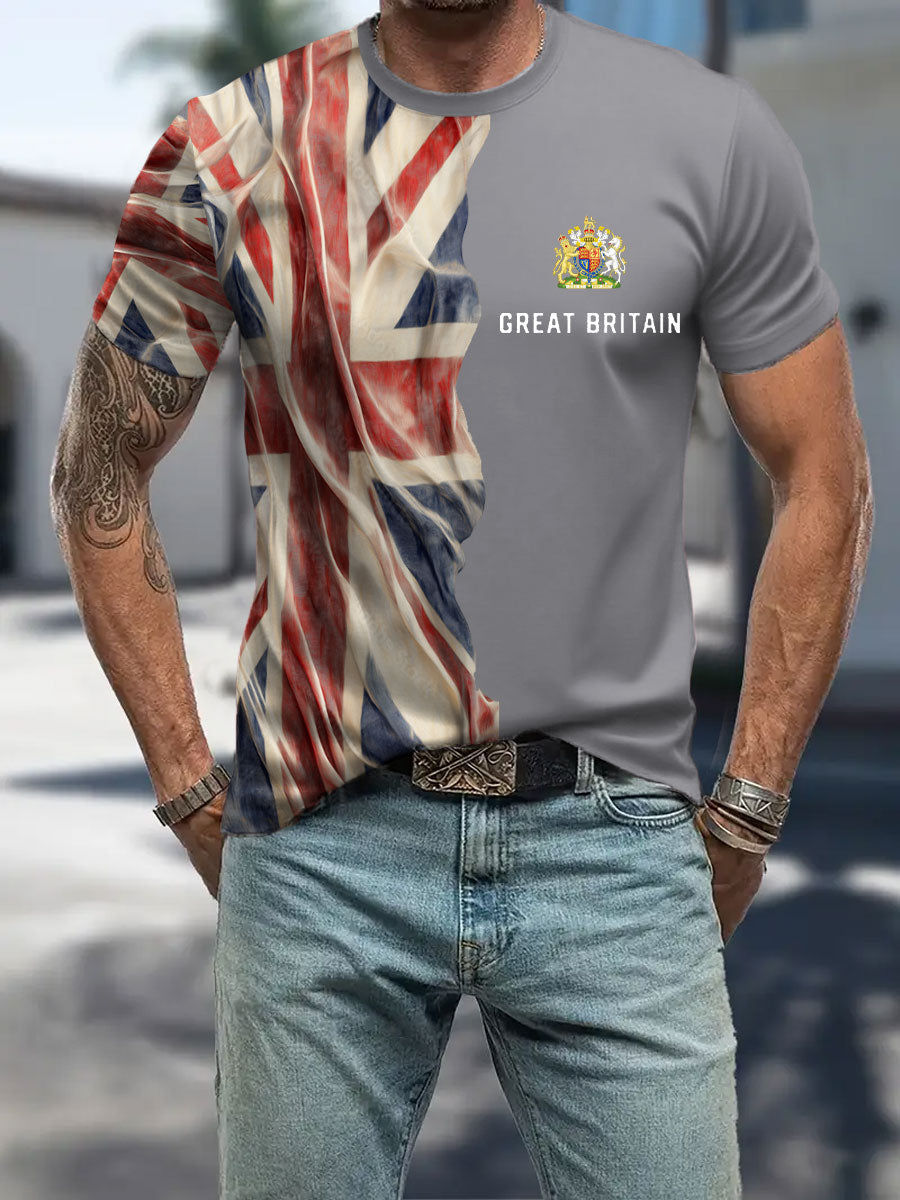 Men's UK Flag Patriotic Printed T-shirt