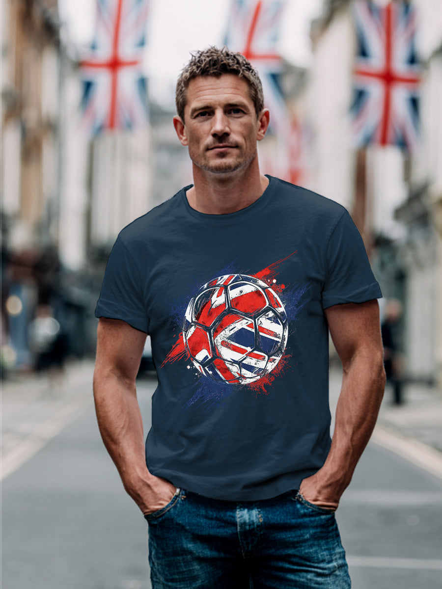 Men's UK Flag Soccer Lovers Casual Tee