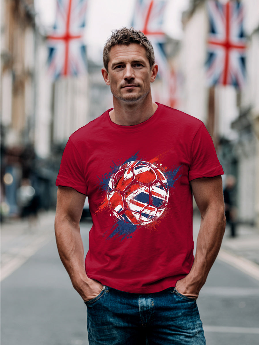 Men's UK Flag Soccer Lovers Casual Tee