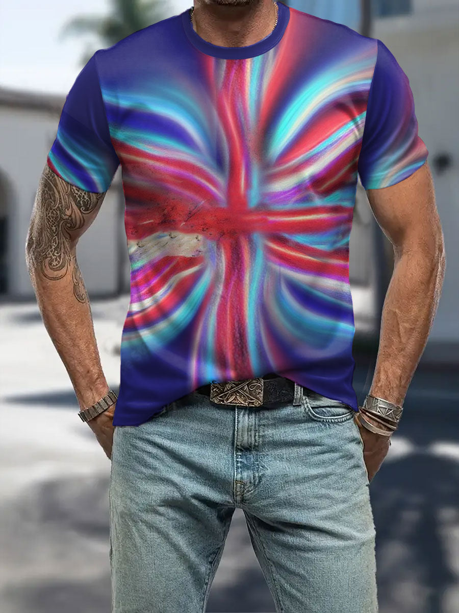 Men's UK Flag Patriotic Printed T-shirt
