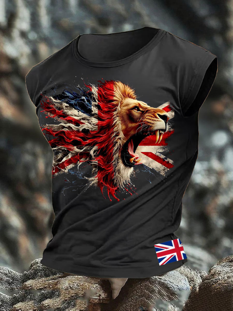Men's UK Flag Lion Printed Vest