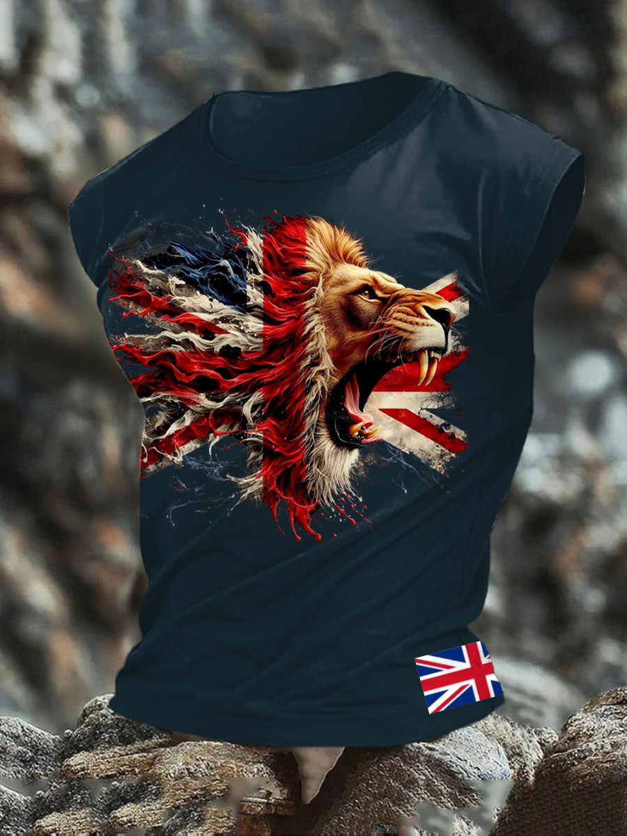 Men's UK Flag Lion Printed Vest