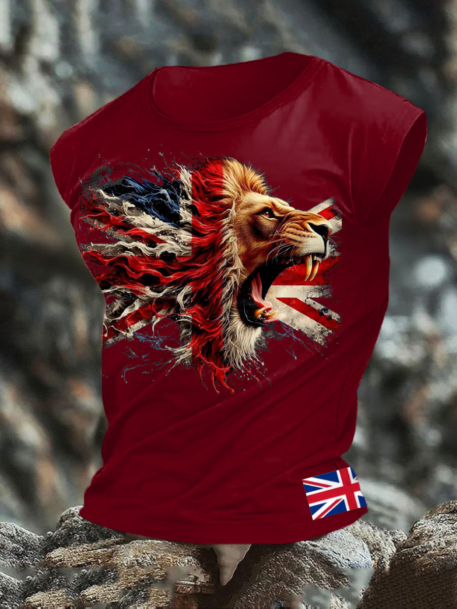 Men's UK Flag Lion Printed Vest