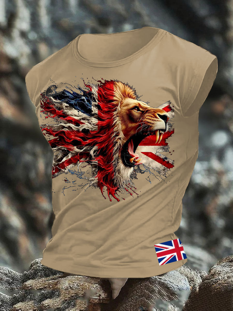 Men's UK Flag Lion Printed Vest