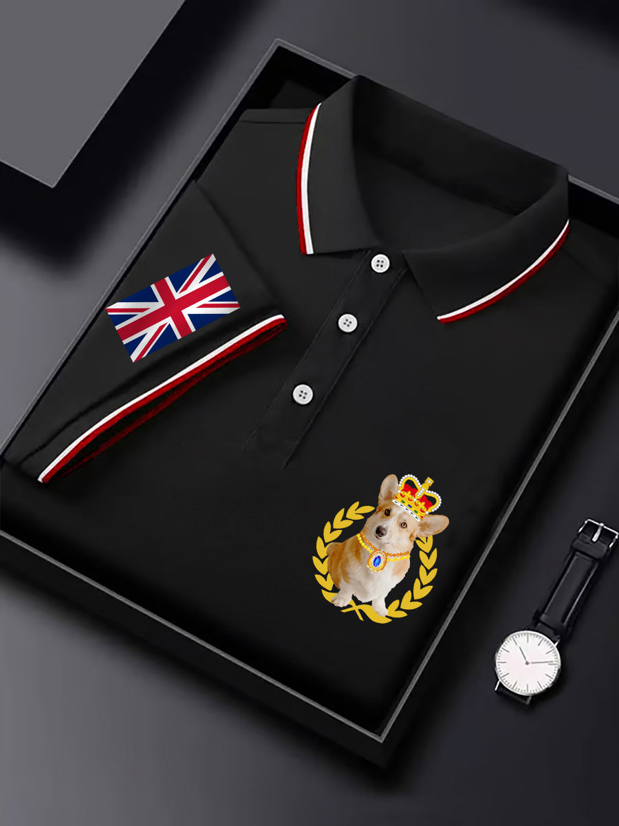 Men's  British Royal Corgi Casual Short Sleeve Top