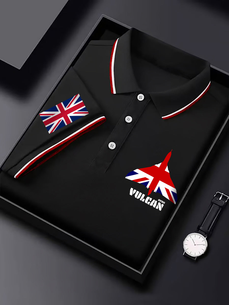 Men's Vintage British Flag Avro Vulcan Print Casual Top