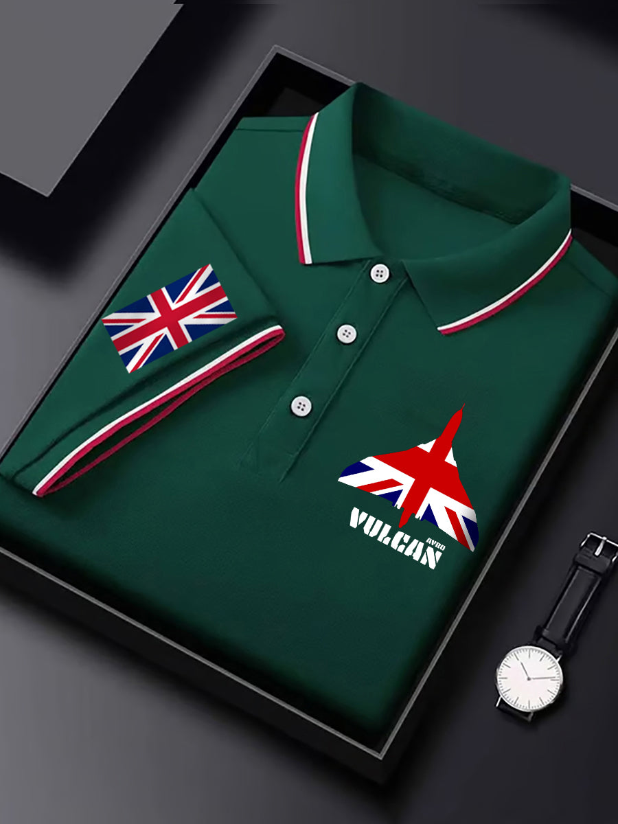 Men's Vintage British Flag Avro Vulcan Print Casual Top