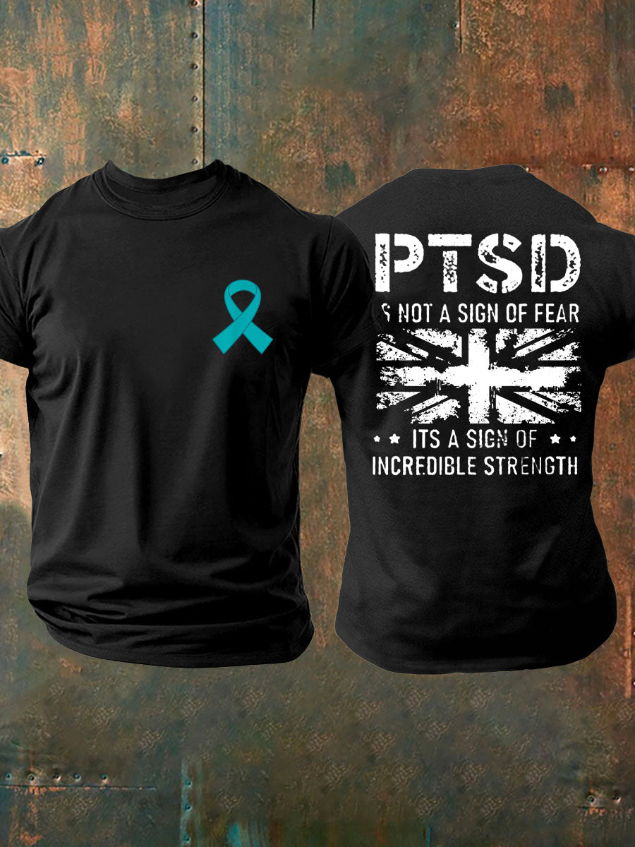 Men's PTSD Awareness Veteran Printed T-shirt