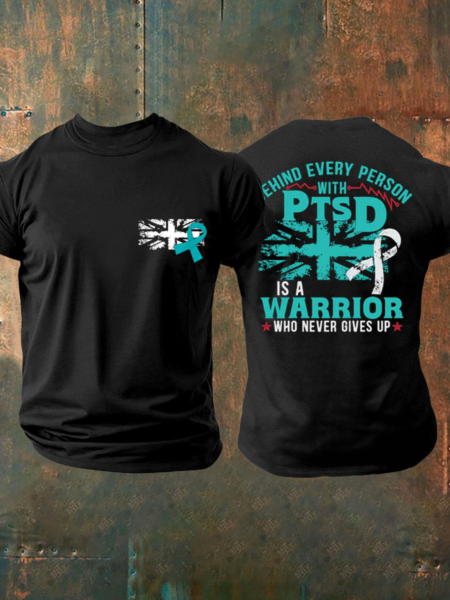 Men's PTSD Awareness Veteran Printed T-shirt