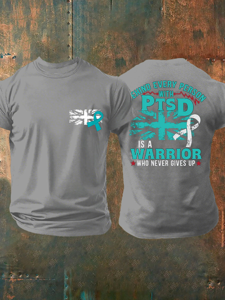 Men's PTSD Awareness Veteran Printed T-shirt