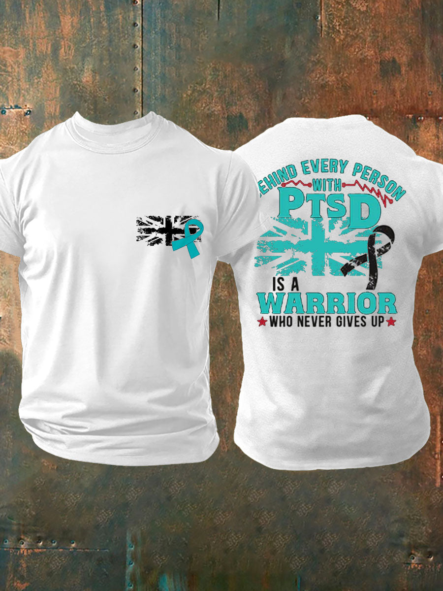 Men's PTSD Awareness Veteran Printed T-shirt