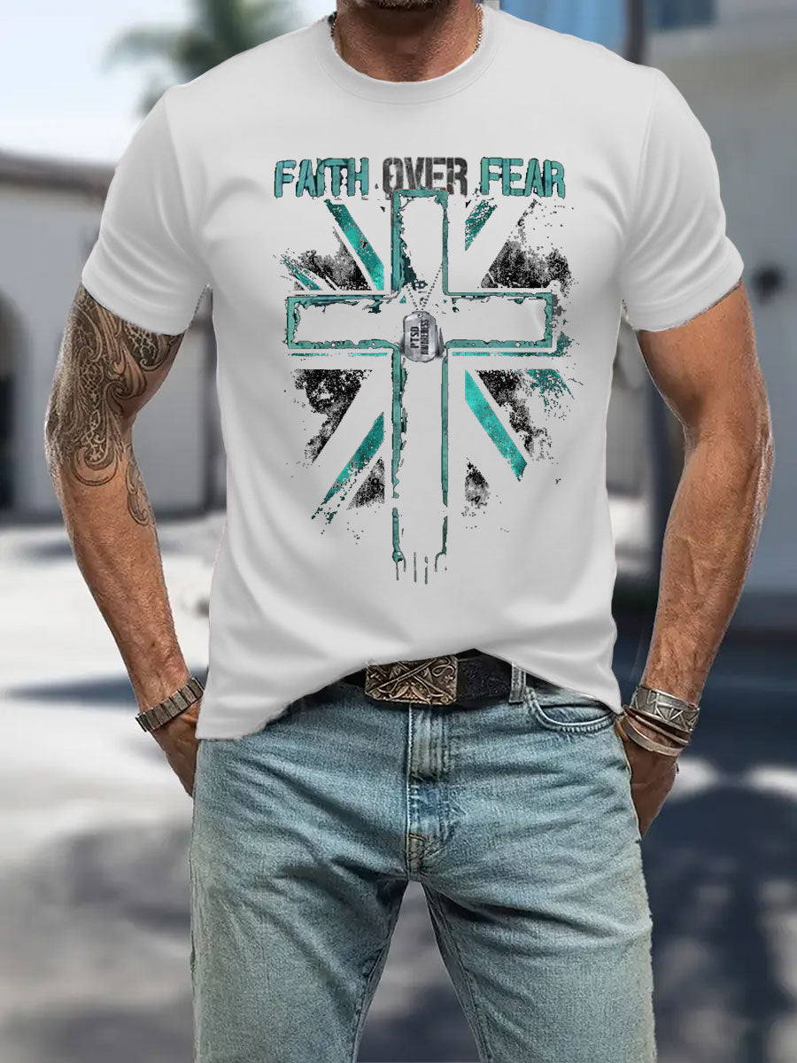 Men's PTSD Awareness Veteran Printed T-shirt