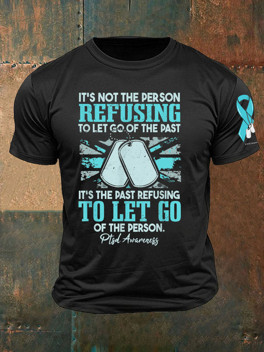 Men's PTSD Awareness Veteran Printed T-shirt