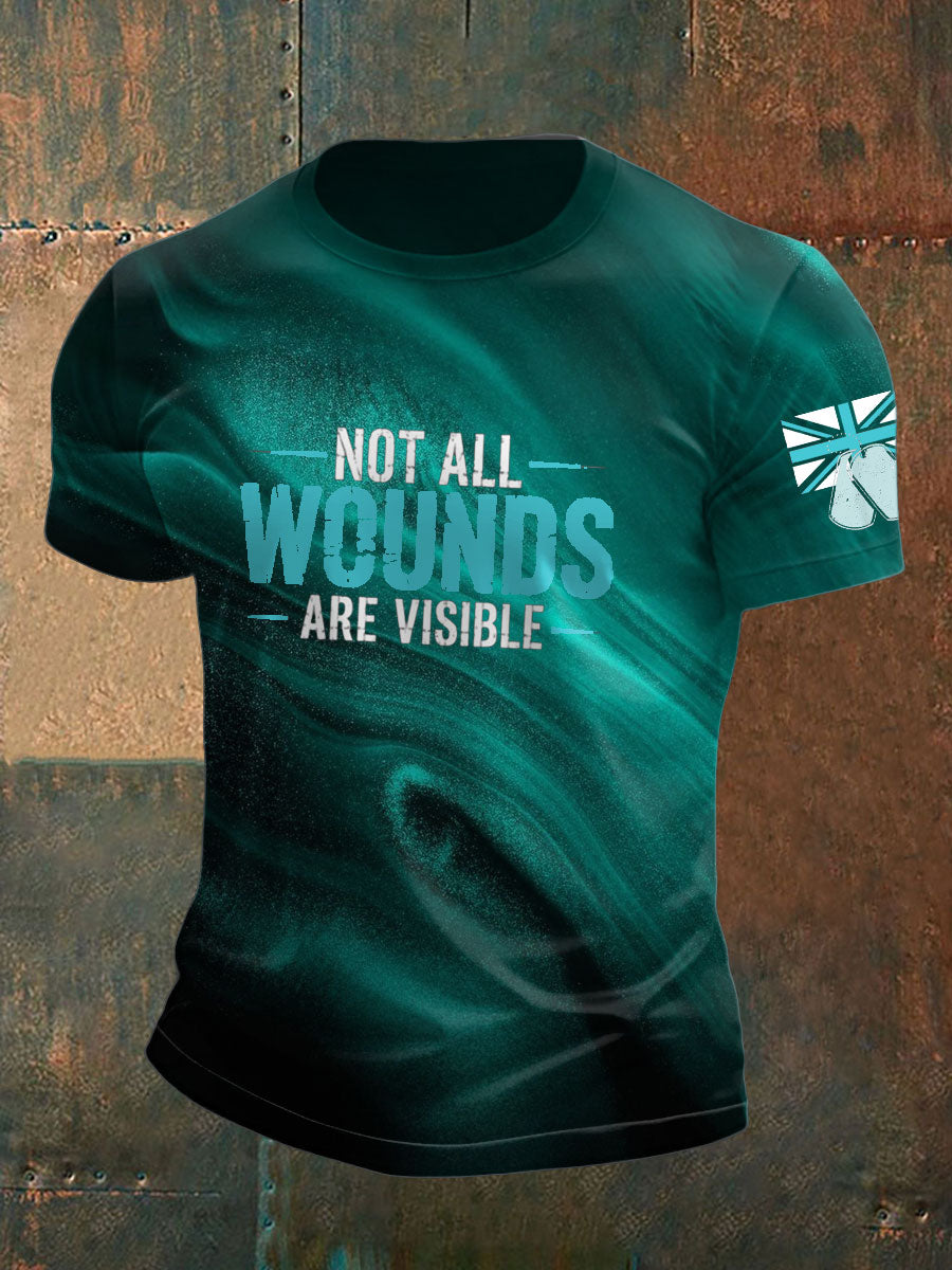 Men's PTSD Awareness Veteran Printed T-shirt