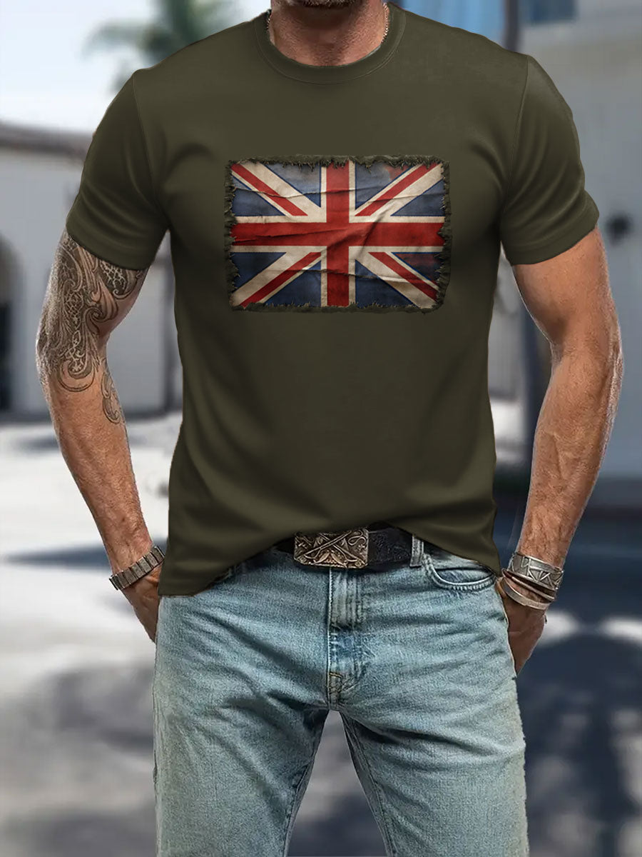 Men's UK Patriotic Flag Printed T-shirt