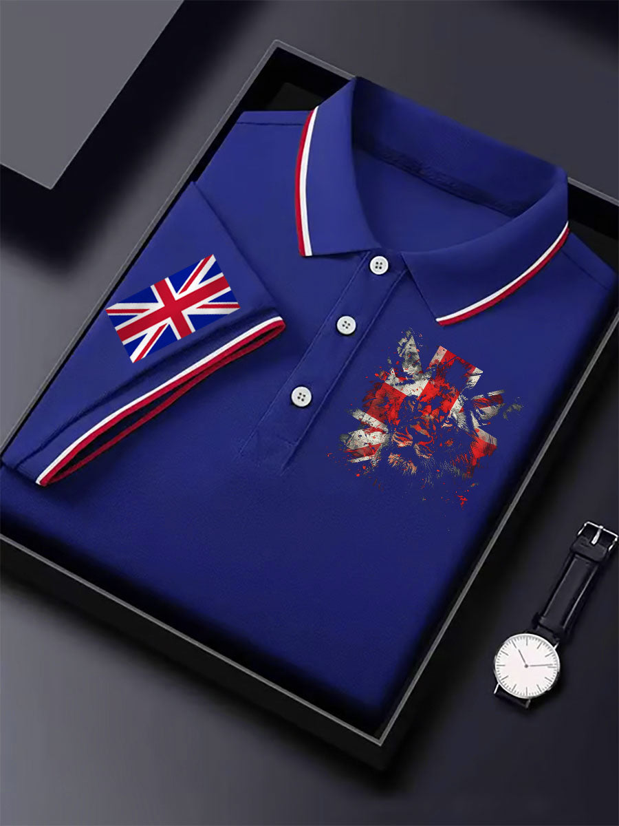 Men's Vintage England Flag Lion Casual Shirt