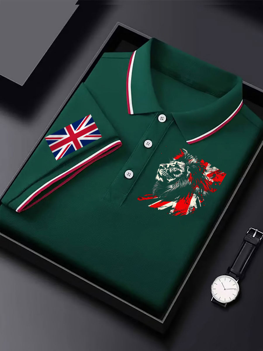 Men's Vintage England Flag Lion Casual Shirt