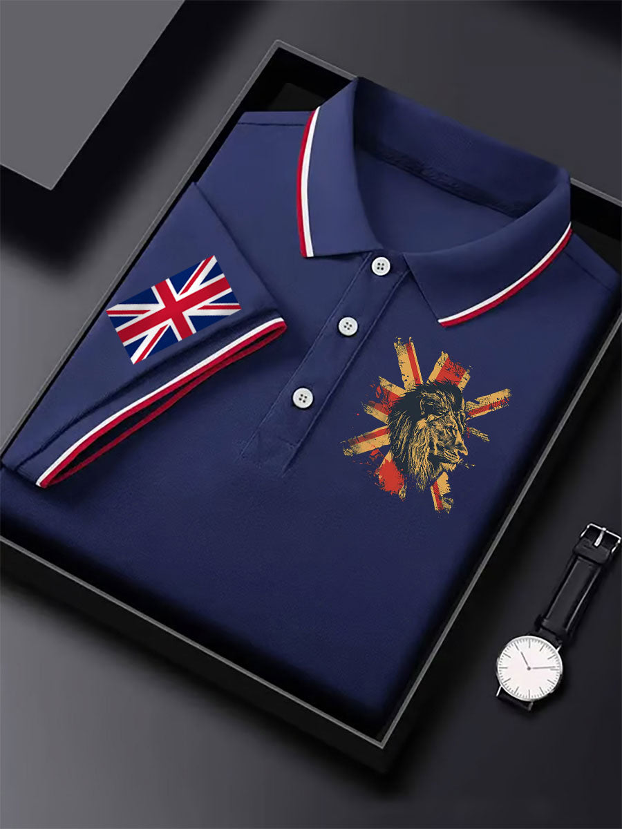 Men's Vintage England Flag Lion Casual Shirt