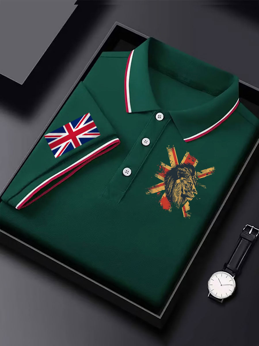 Men's Vintage England Flag Lion Casual Shirt