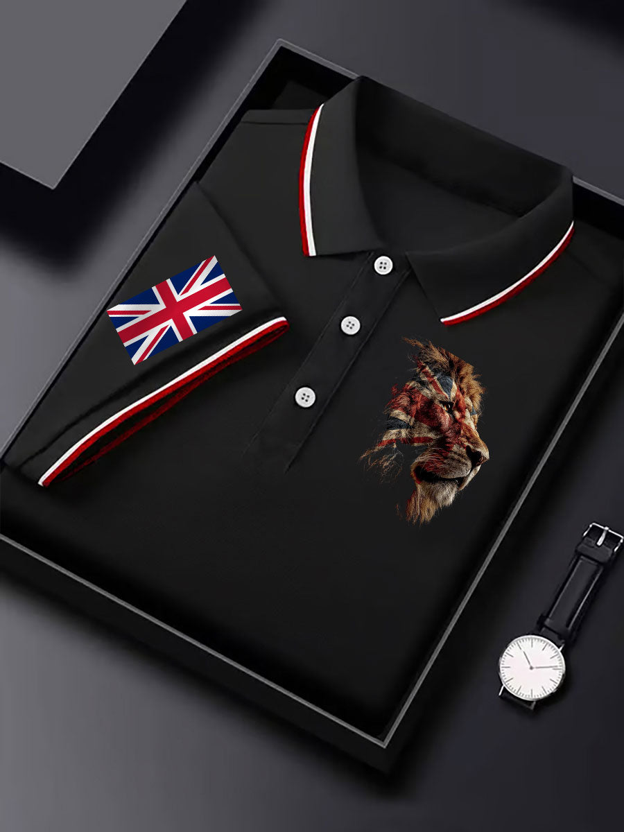 Men's Vintage England Flag Lion Casual Shirt