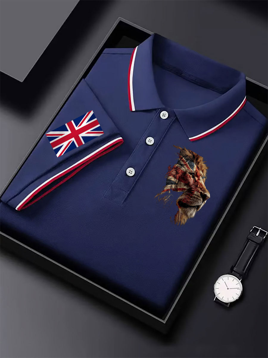 Men's Vintage England Flag Lion Casual Shirt