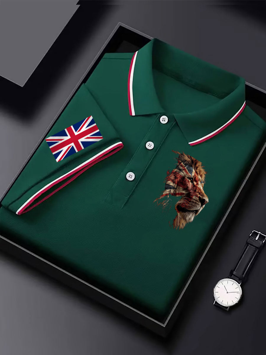 Men's Vintage England Flag Lion Casual Shirt