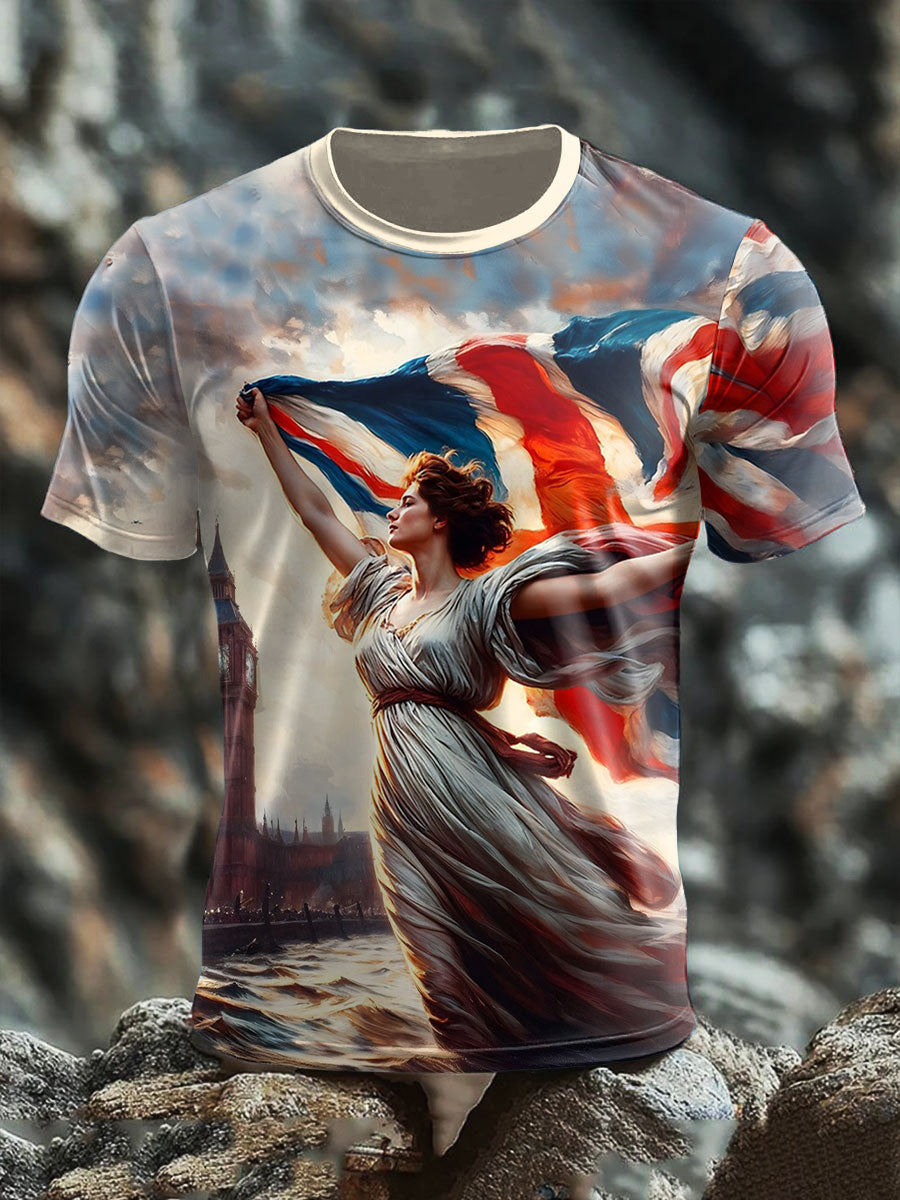 Men's Rule Britannia UK Flag Printed T-shirt