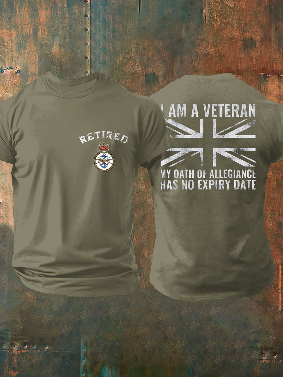 Men's Retired UK Veteran Printed T-shirt