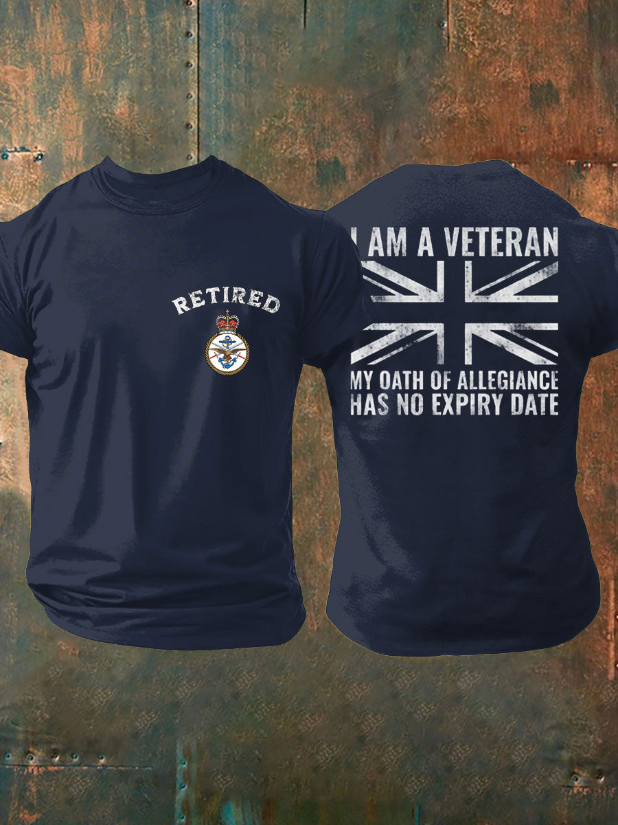 Men's Retired UK Veteran Printed T-shirt