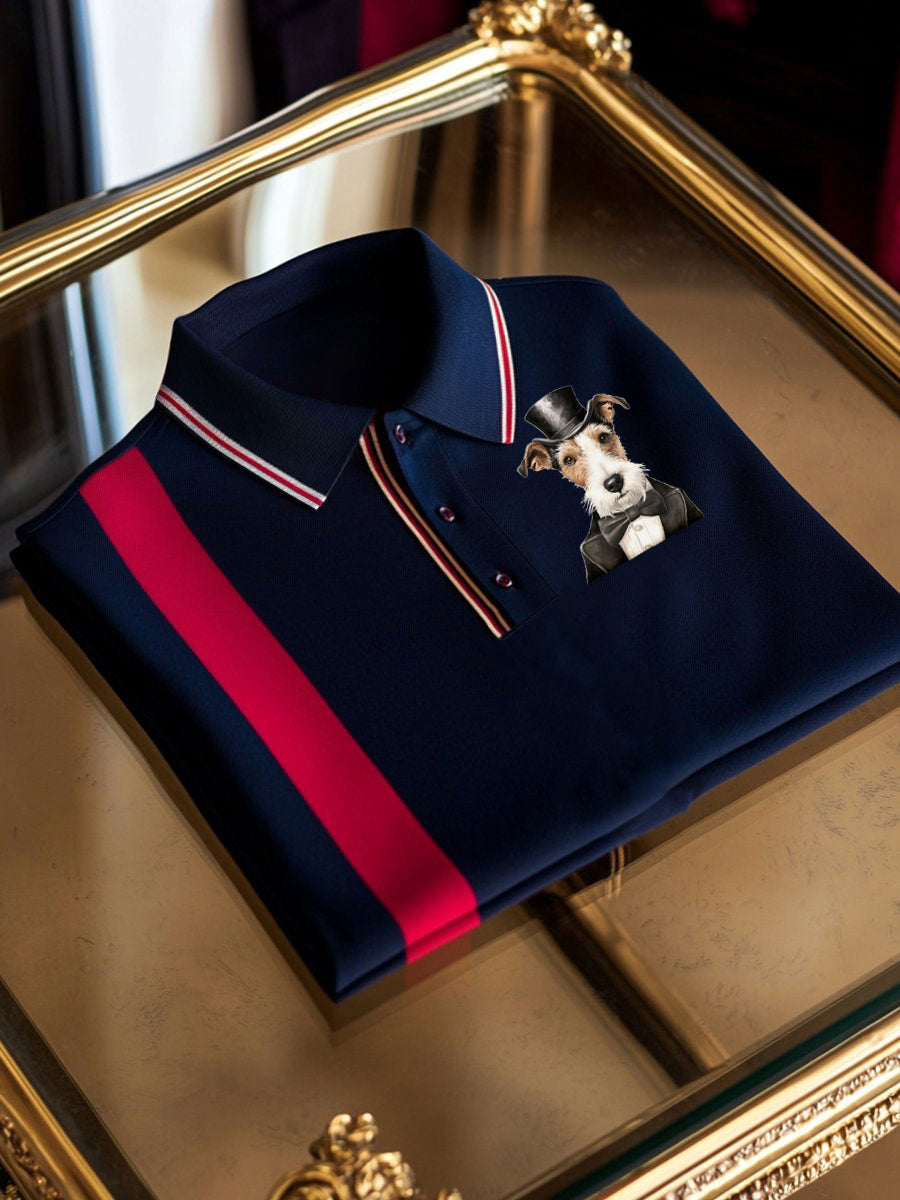 Men's Vintage England Flag Dog Casual Shirt