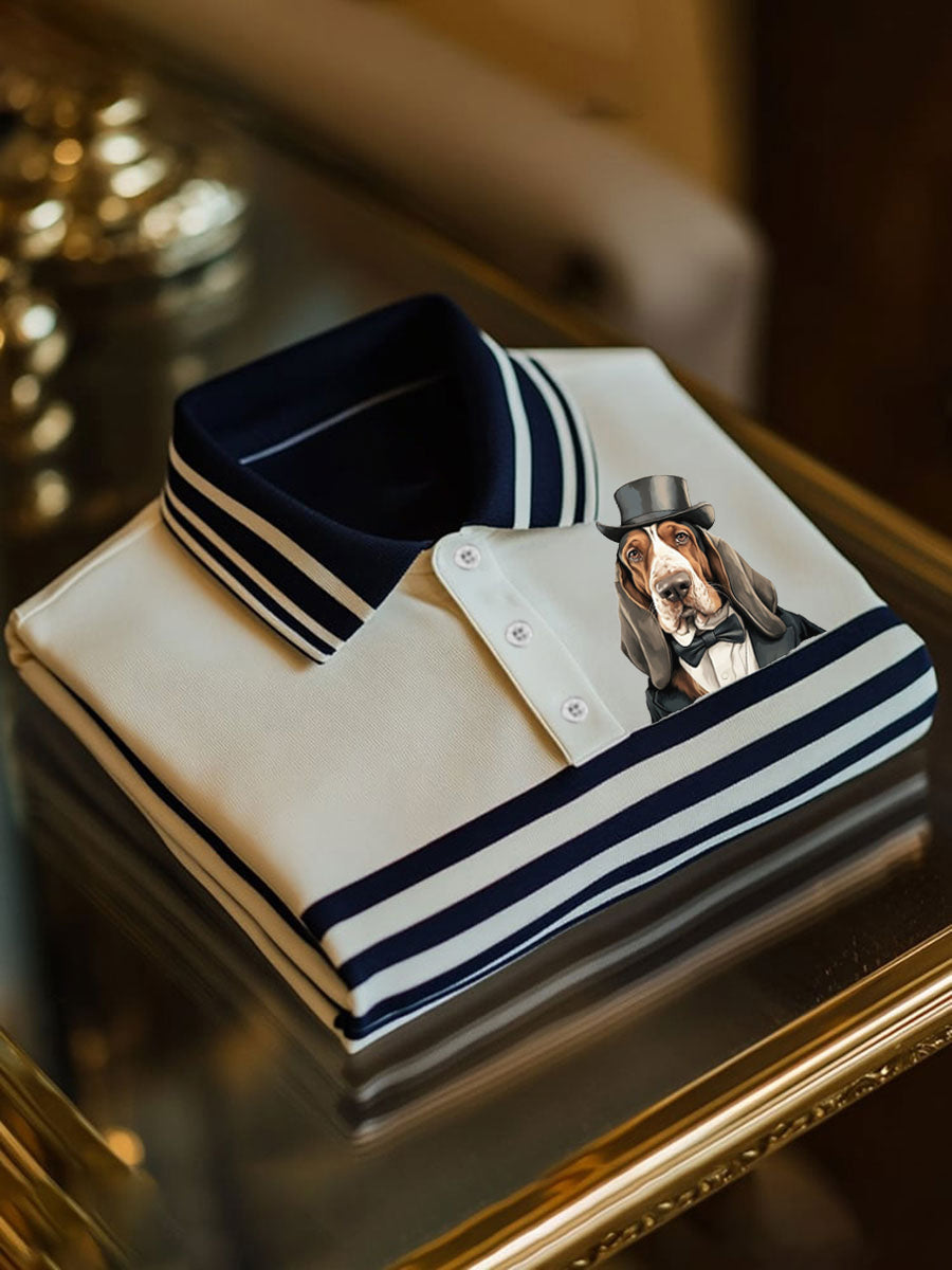 Men's Vintage England Flag Dog Casual Shirt