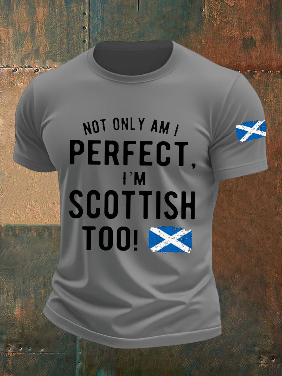 Men's Scotland United Kingdom Imitation Cotton Short-Sleeved Printed T-shirt