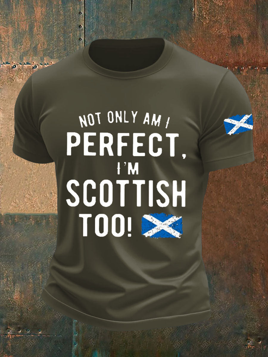 Men's Scotland United Kingdom Imitation Cotton Short-Sleeved Printed T-shirt