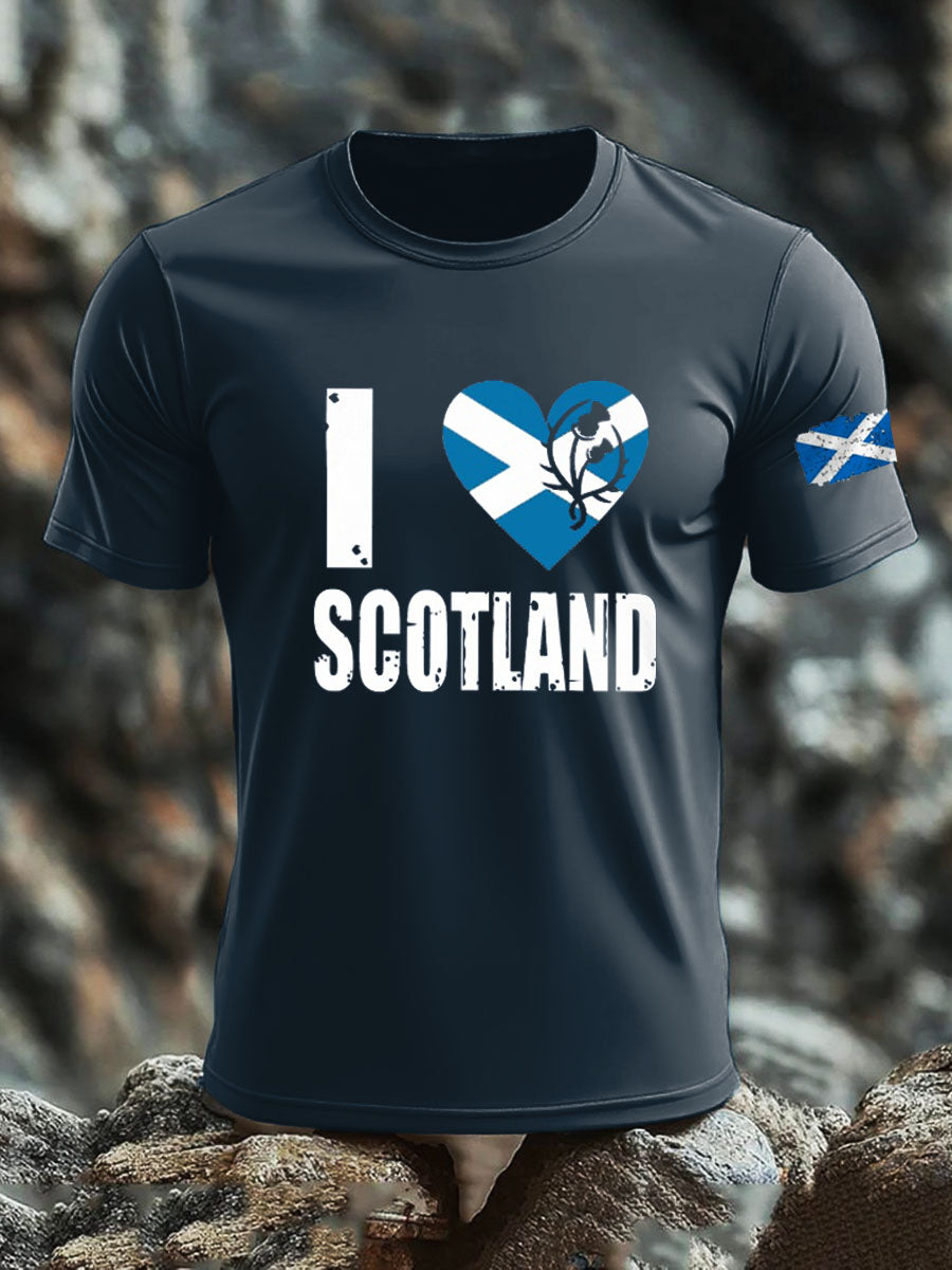 Men's Scotland United Kingdom Imitation Cotton Short-Sleeved Printed T-shirt