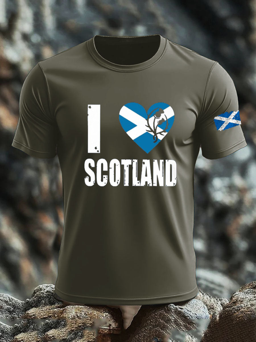 Men's Scotland United Kingdom Imitation Cotton Short-Sleeved Printed T-shirt
