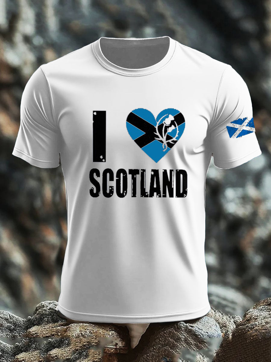 Men's Scotland United Kingdom Imitation Cotton Short-Sleeved Printed T-shirt
