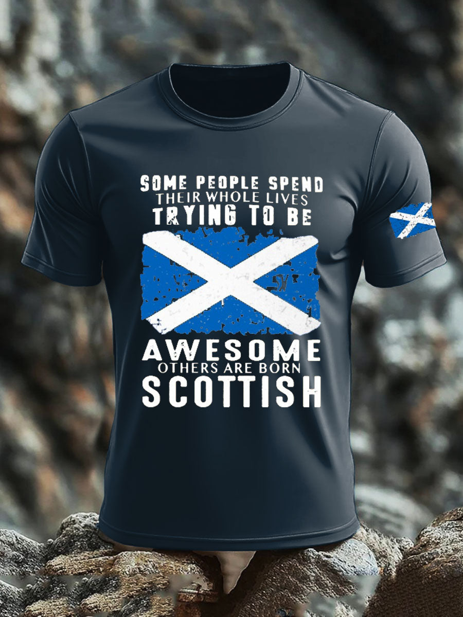 Men's Scotland United Kingdom Imitation Cotton Short-Sleeved Printed T-shirt