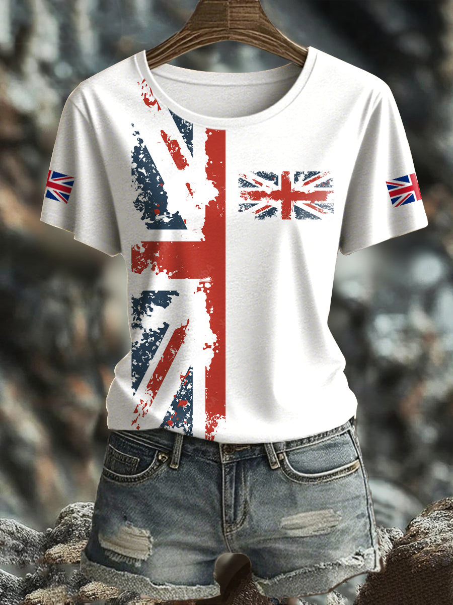 Women's UK Flag Printed T-shirt