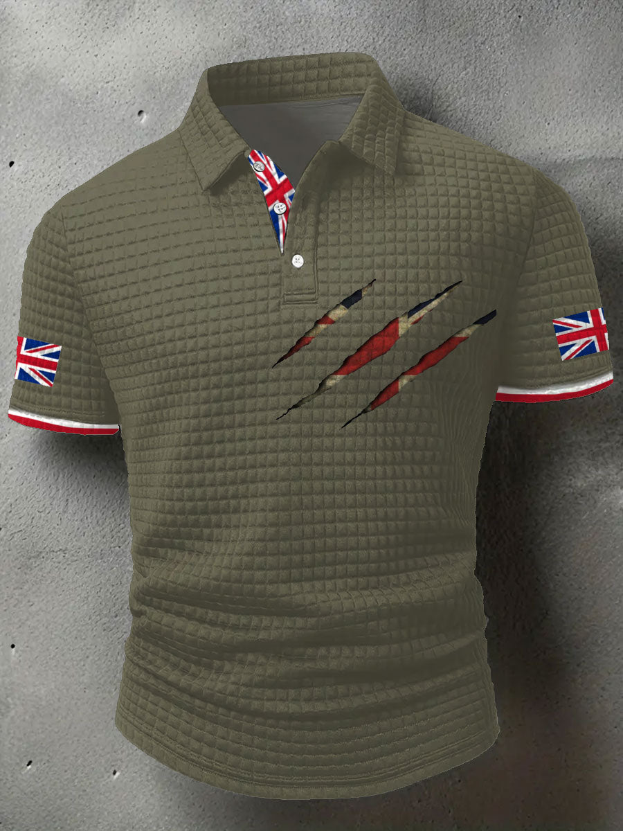 Men's UK Flag Art Printed Casual Tops