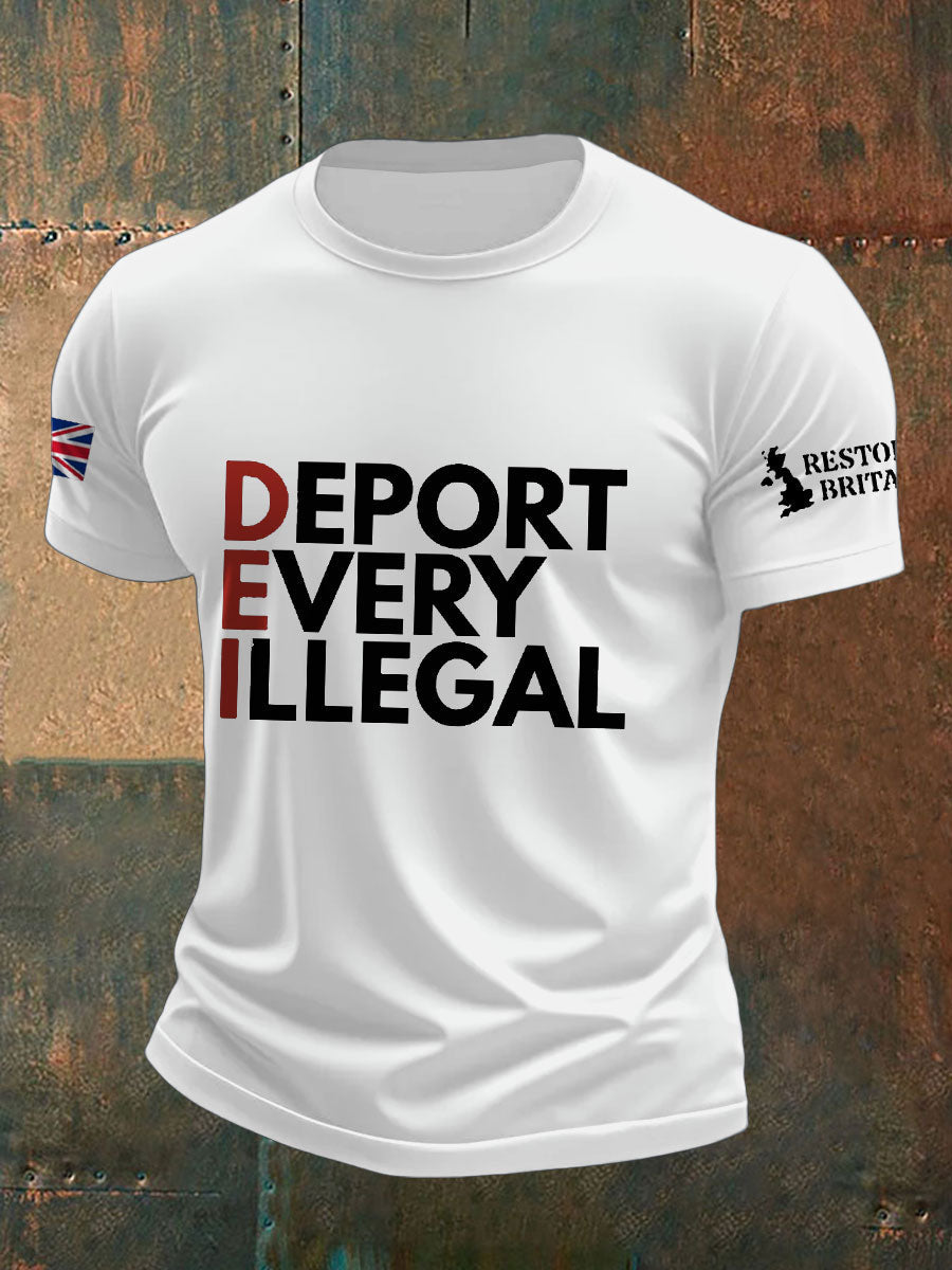 Men's UK Flag Immigration Printed T-shirt