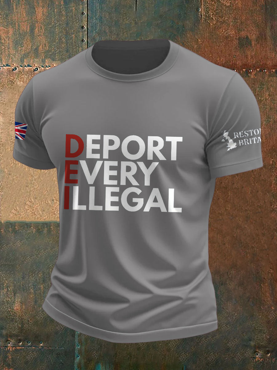 Men's UK Flag Immigration Printed T-shirt