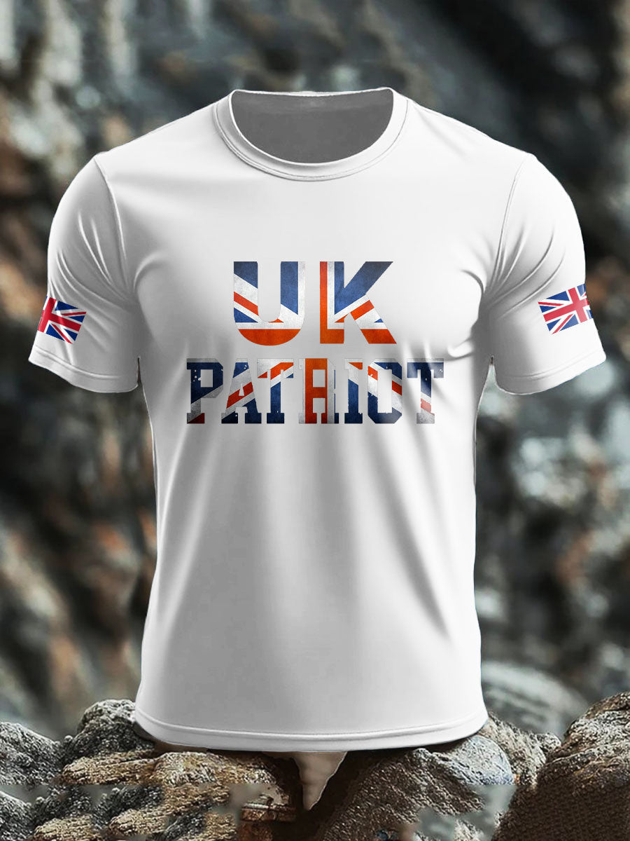 Men's UK Flag Patriotism Printed T-shirt