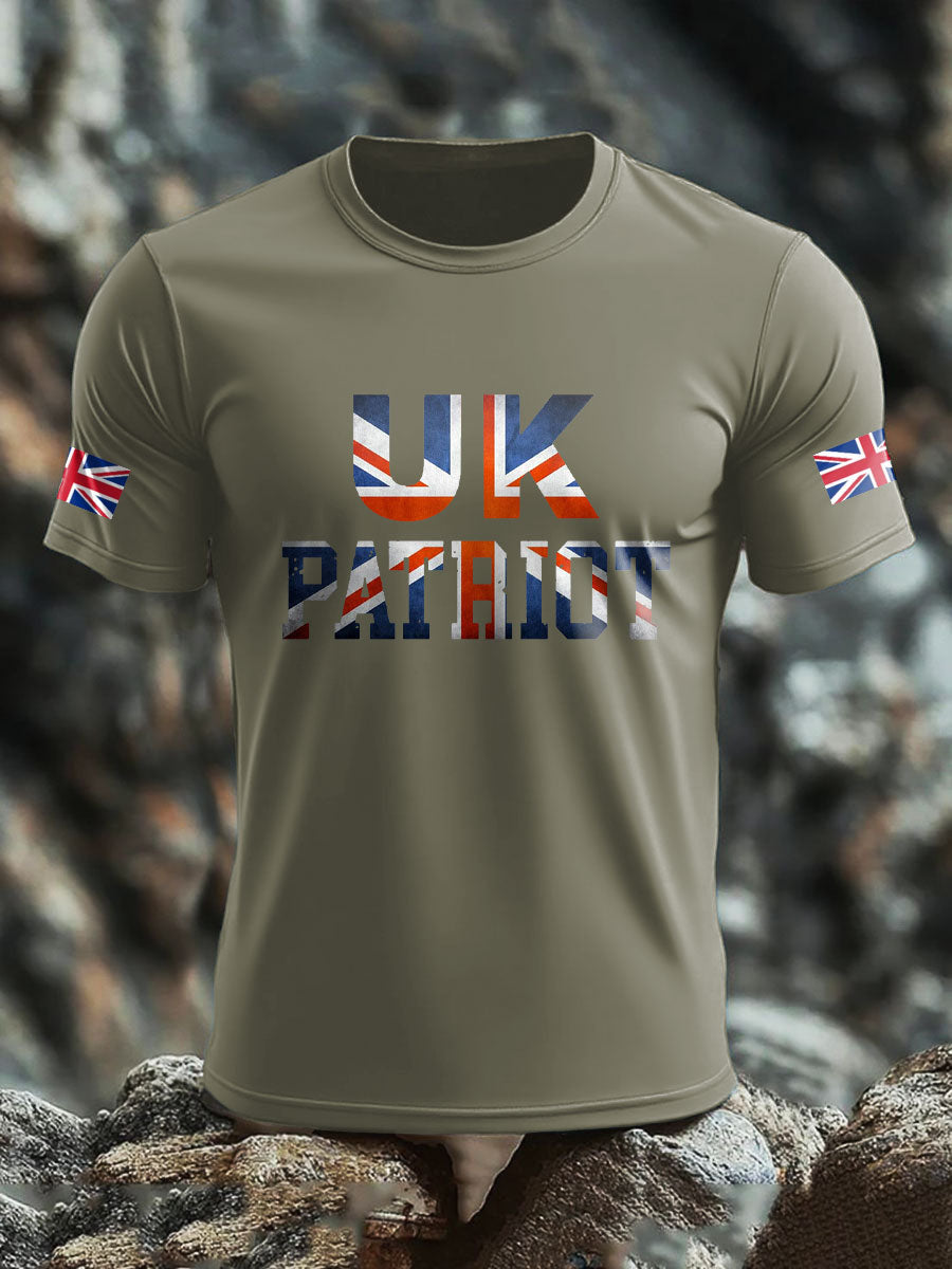 Men's UK Flag Patriotism Printed T-shirt