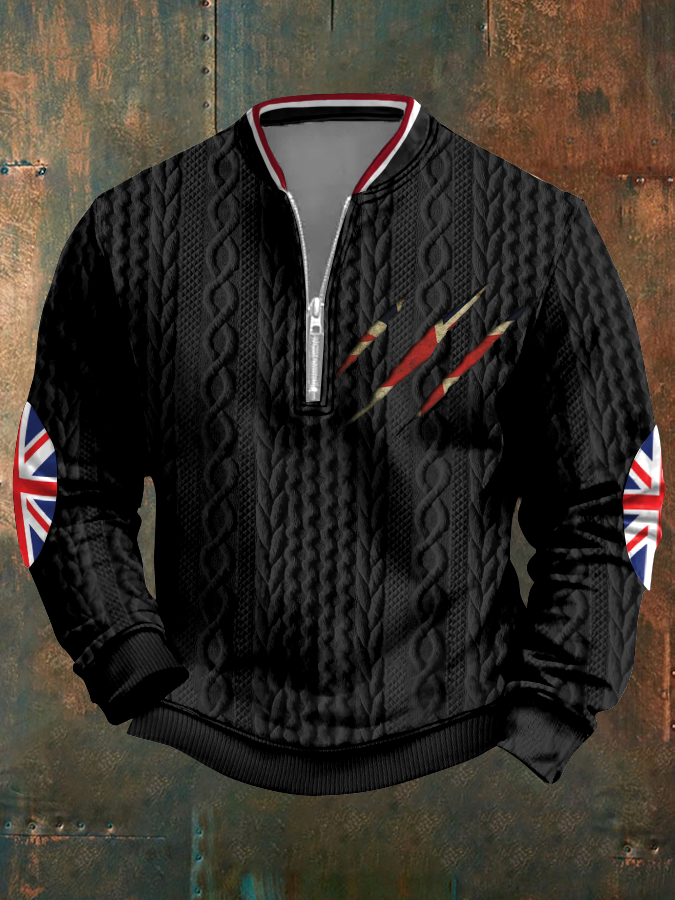 Men's UK Flag Printed Casual Tops