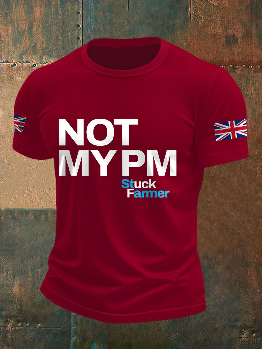Men's UK Flag Not My MYPM Printed T-shirt