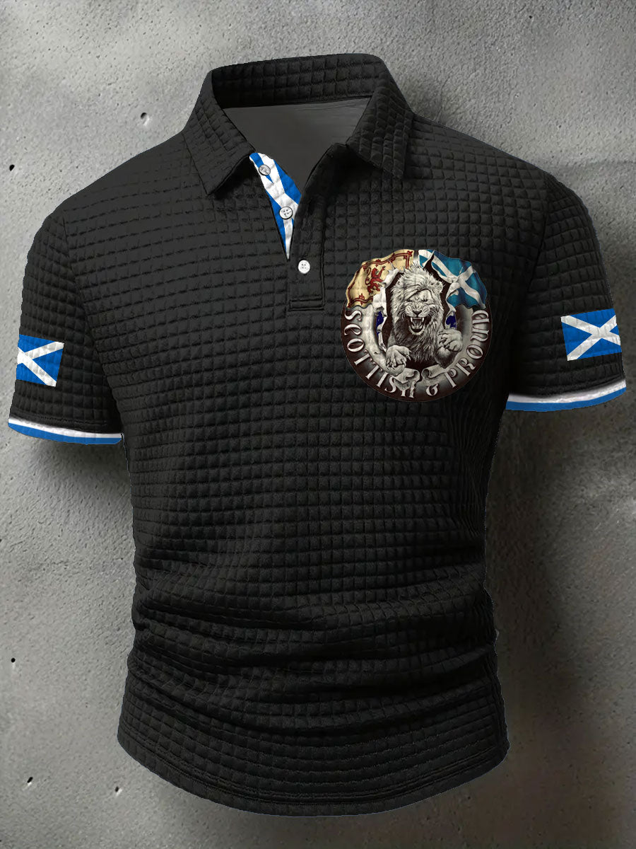 Men's Scotland Flag Proud The Brave Printed Casual Tops
