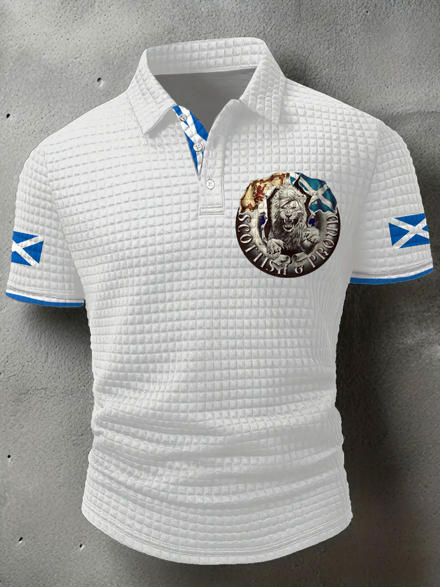 Men's Scotland Flag Proud The Brave Printed Casual Tops